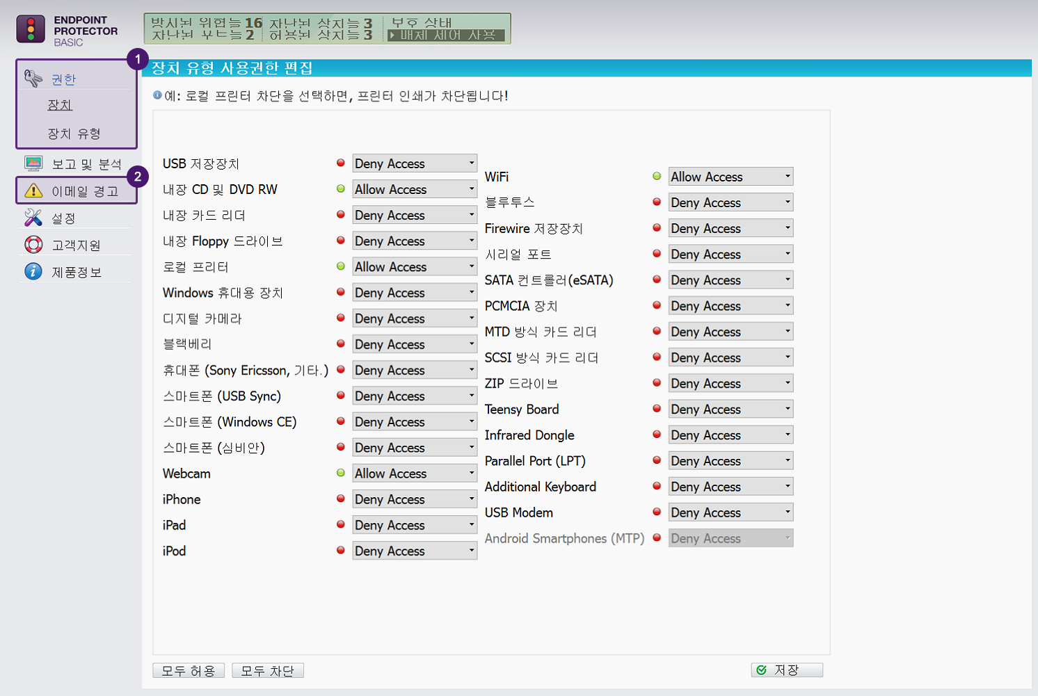 Endpoint Protector Basic 하이라이트